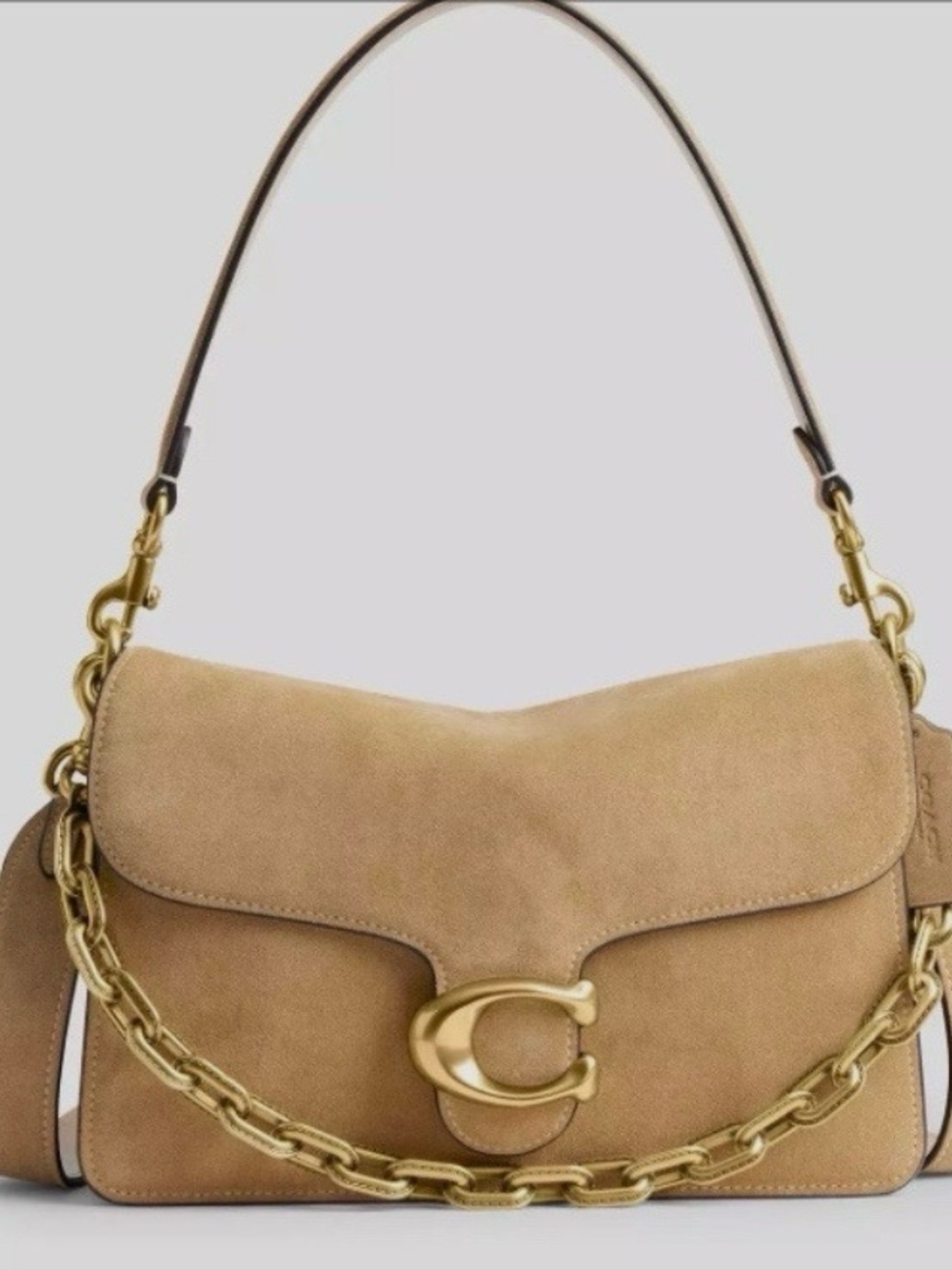 NWT Coach Suede Chain Tabby Shoulder Bag in Sand